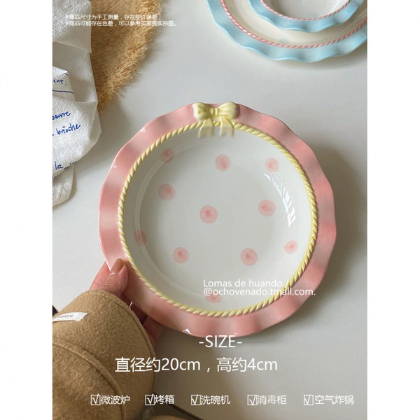 Bow 8-inch Deep Disk-Pink