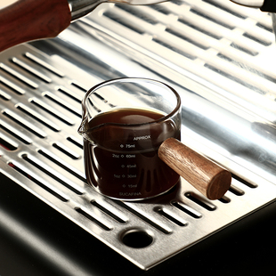 Italian Espresso Ounce Cup with Scale, Double-Spout Glass Measuring Cup, Household Japanese-Style Mini Milk Cup