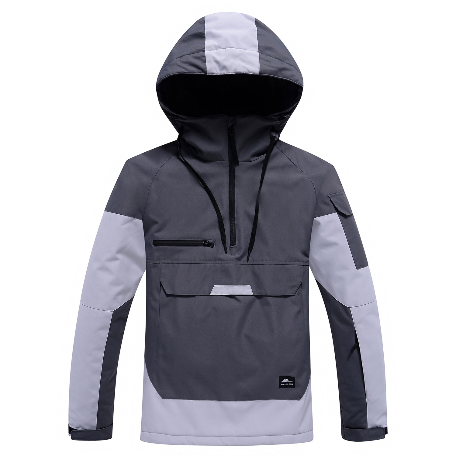 Neie Skianzugsset a Kontrastfaarwen, winddicht a waasserdicht, waarm, atmungsaktiv, Skihoodie, Leggings, Skihosen, Männer a Fraen, een Stéck_voghion.com