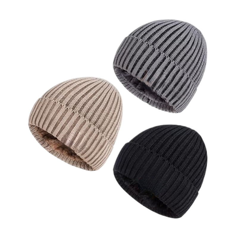 Beanie Hat Men Women Winter Cap Warm Plus Velvet Thick Knitted Fashion Skull Cap Soft Warm Stocking Hat