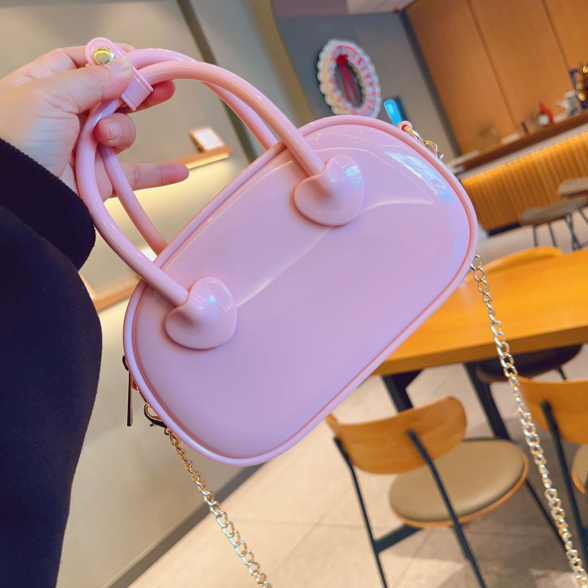 2025 New PVC jelly bag, summer candy color, single-shoulder crossbody mini bag, fashionable hand-held pillow women's bag undefined