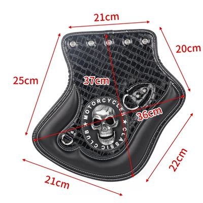 Cross-Border Hot-Selling Motorcycle Engine Heat Insulation Pad, Retro Universal Cruiser Motorcycle Leather Crocodile Pattern Heat Insulation Pad (Motorcycle cushion) - black