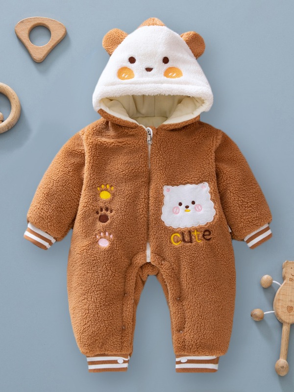 Ropa de invierno para bebés mameluco engrosado recién nacido mono con forro polar cálido masculino y femenino bebé mameluco Otoño e Invierno ropa