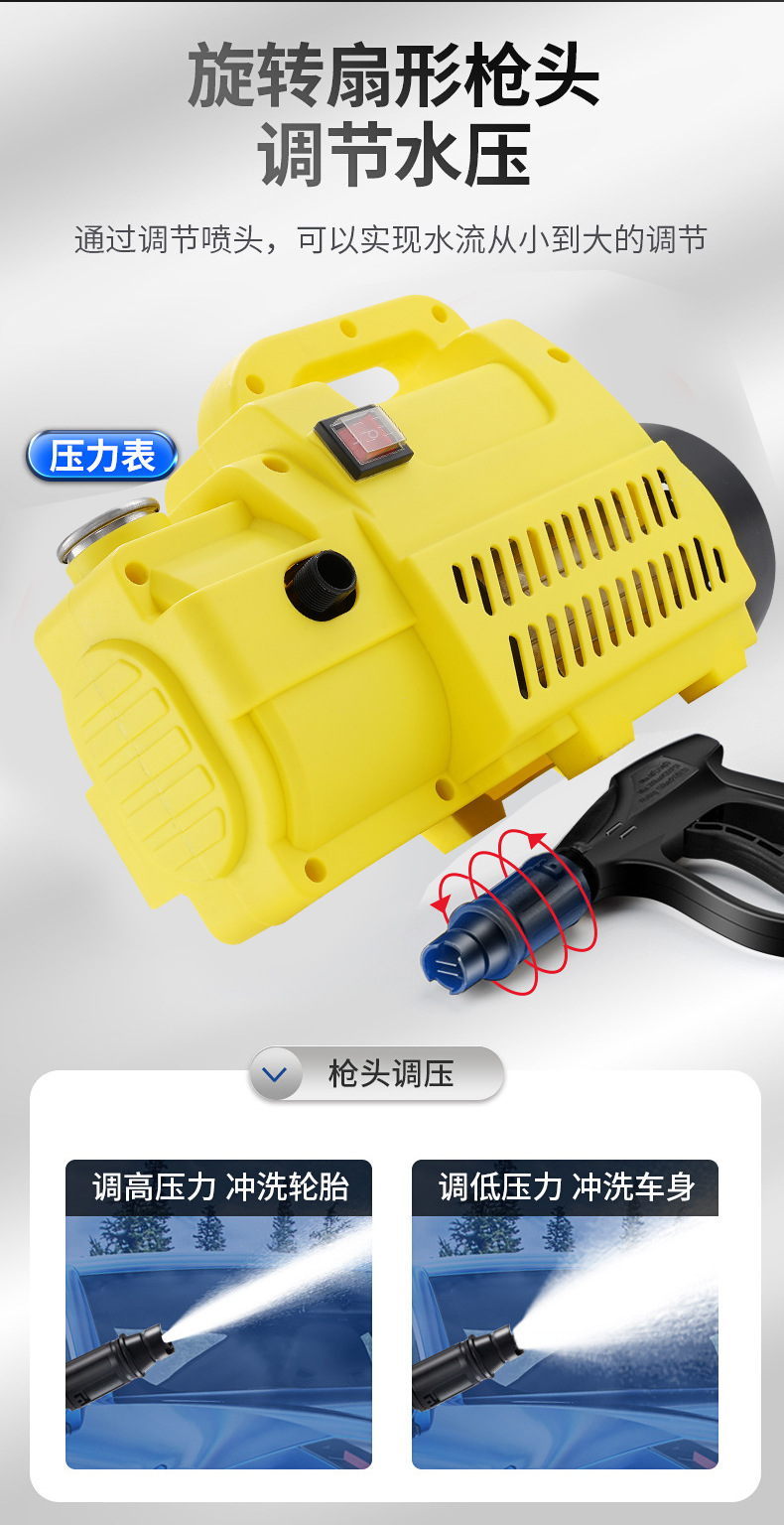 Household Fully Automatic High-Pressure Car Washing Machine, Car Cleaning Water Gun, Portable Mobile Small High-Pressure Cleaning Machine Factory
