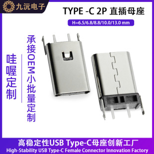typec 2pinĸ�� �Ӹ� 180�ȶ��_ֱ�� DIP��� H=13���L��������