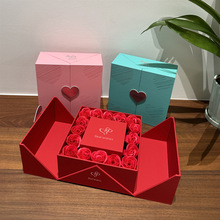 现货批发双开门16朵玫瑰花盒首饰礼盒520七夕情人节首饰包装盒