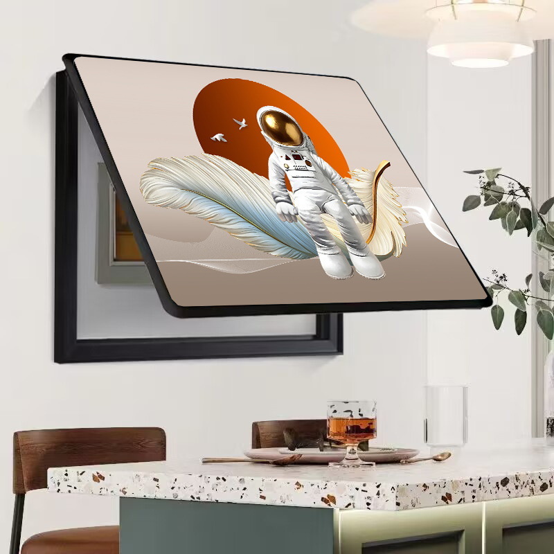 Caja de medidor, pintura decorativa, oclusión, caja de interruptor sin agujeros, caja de distribución, sala de estar, comedor, pintura de porcelana de cristal, simplicidad moderna, lujo ligero