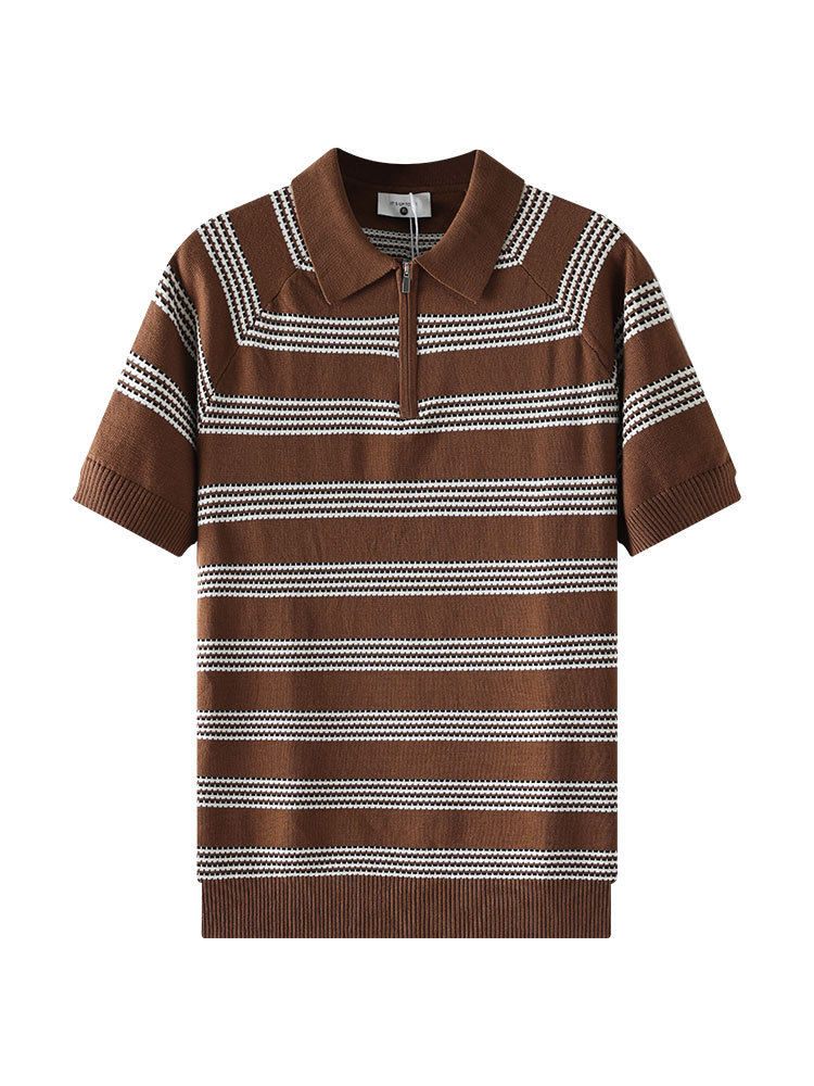 Hielo para hombres Old Money Style Polo de punto de manga corta de verano de negocios Casual Paul camiseta de hombre