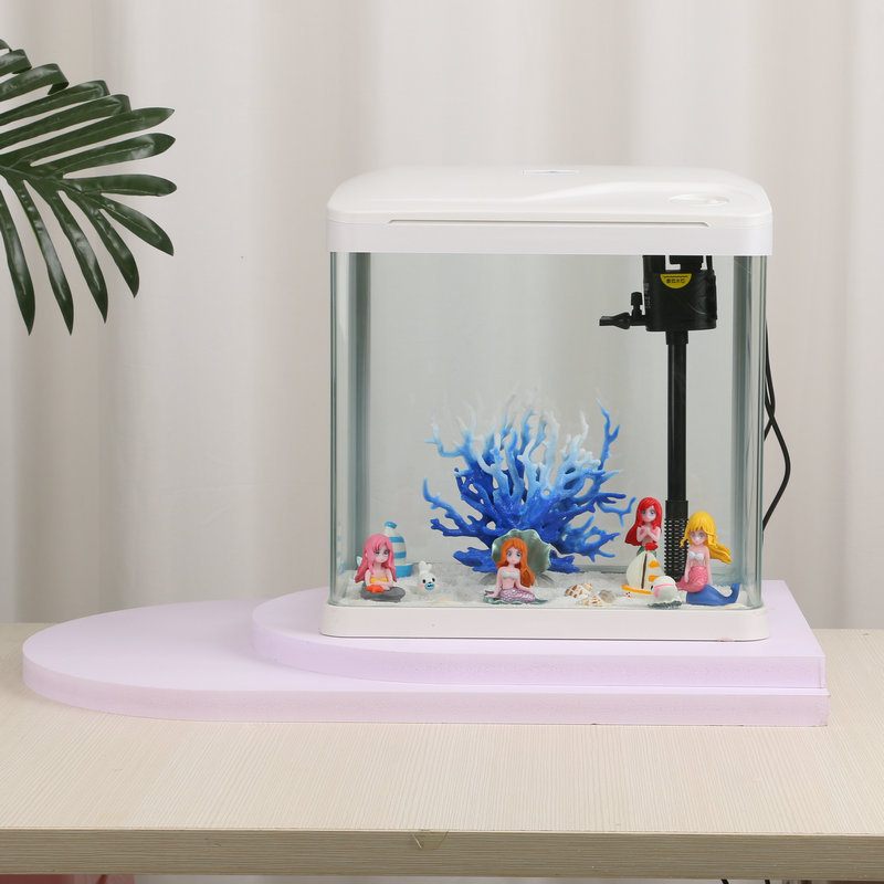Xs水槽高透亀かめ現物オフィス水族観賞水槽家庭用小形水培植物水槽|undefined
