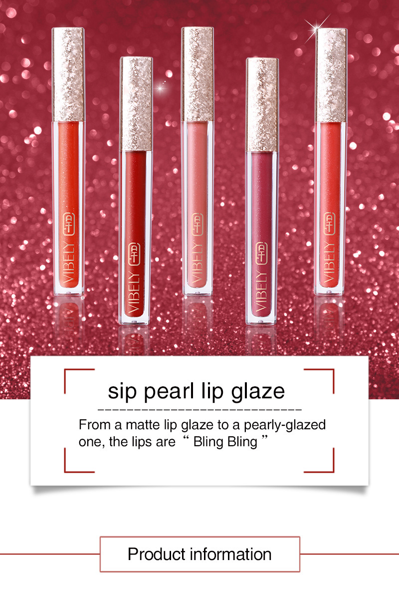 VIBELY Cross-border Non-stick Cup Matte Lip Gloss 15-color non-fading Liquid Lipstick Pearl Sparkling Lip Gloss Makeup undefined