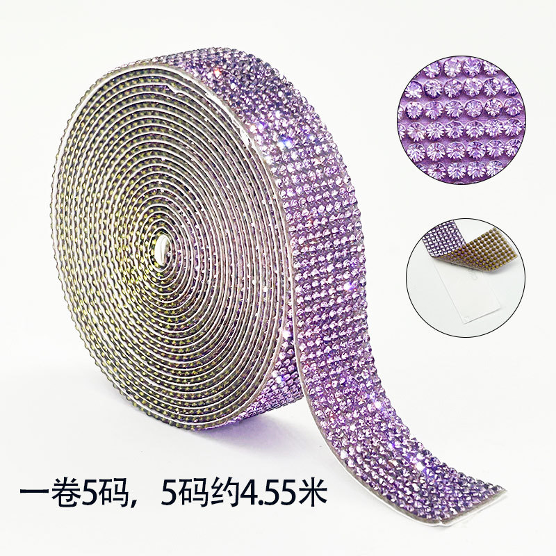 Tela de diamantes de imitación, cinta de diamantes de imitación de vidrio, accesorios de ropa, tiras de diamantes, decoración del hogar, fila de diamantes, accesorios de joyería, diamantes de imitación, diamantes de flash autoadhesivos