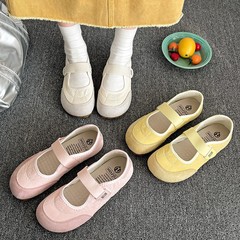 レトロな白いフランス風バレエ風の平底の浅い靴の女性の夏2025新型の中で高くなっているのはメアリー珍靴です。