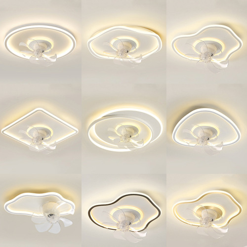 Eye protection bedroom fan light 360 degree moving head ceiling fan light  new minimalist restaurant electric fan ceiling light fixture
