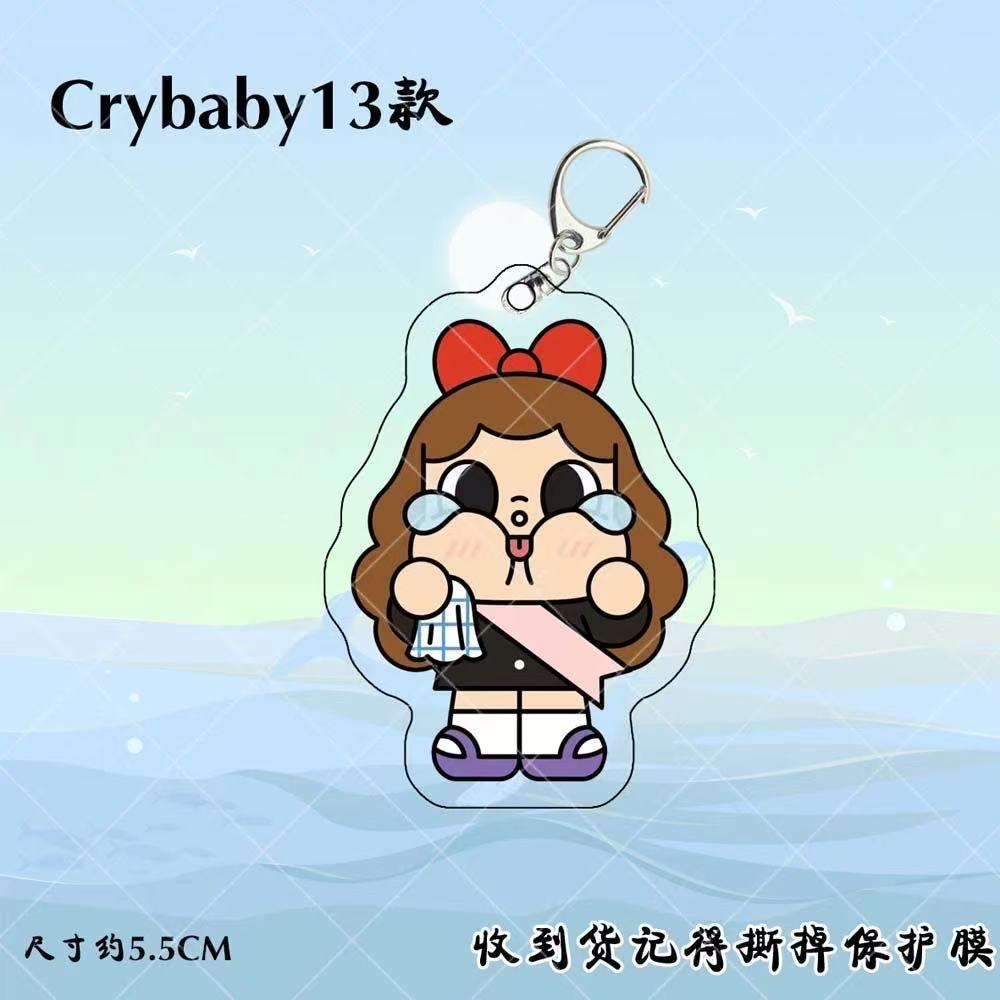 Crybaby llorando lindo divertido llavero acrílico periférico colgante de alto valor de la cara para enviar a amigos