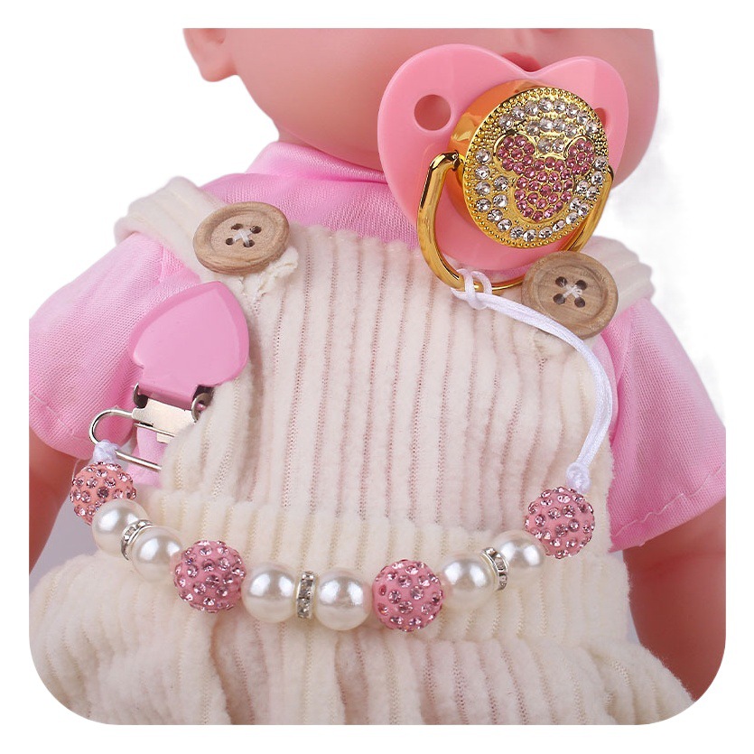 Suministros para bebés amor chupete clip chupete cadena anti-caída creativo bebé Mickey forma chupete traje