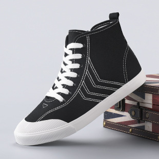 Women's High-Top Canvas Shoes Plaid Casual Cloth Shoes High-Top 2025 Autumn New Trendy Versatile Cloth Panel Shoes