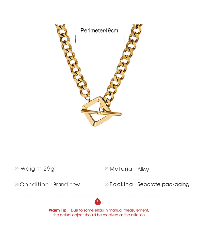 Cross-border New Arrival Hip-hop Street Ot Buckle Necklace European And American Personalized Street Clavicle Chain Creative Street Shot Sweater Chain Men And Women display picture 1