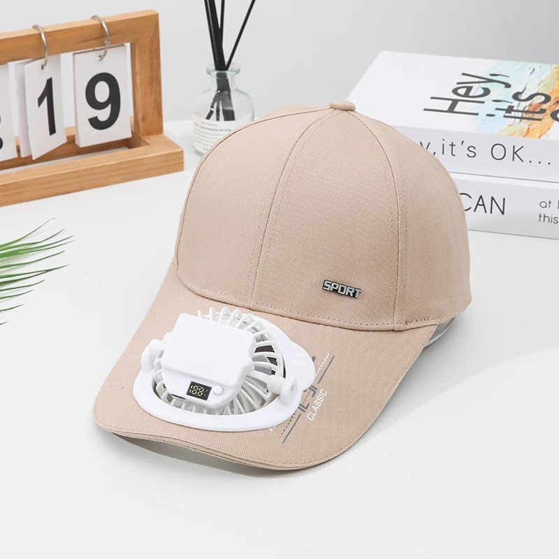 夏の新しいデジタルディスプレイ USB 充電式ファンレター野球帽サンシェード日焼け止め男性と女性のアヒルの舌旅行釣り|undefined