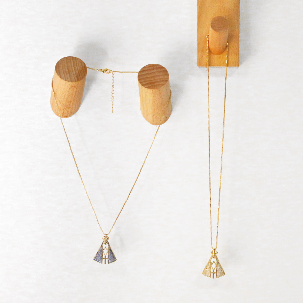 fashion religious element diamond pendant copper necklace