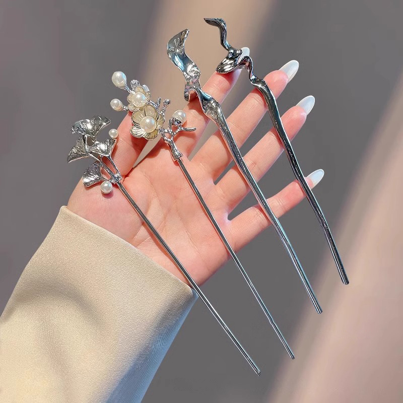 Nuevo clip de cabello chino para mujeres simples y modernos clipes de cabello de bola de metal con cheongsam clipes de cabello temperamento estilo nacional