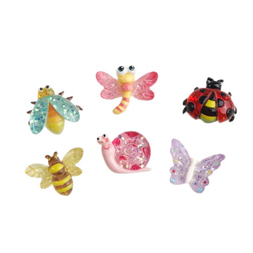 Cartoon DIY resin accessories and decorations colorful insect series cream glue hair clip phone case shoe clip keychain pendant