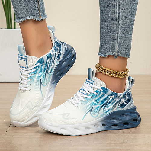 Cross-border New Plus Size Women's Lightweight Comfortable Casual Sports Shoes Elastic Running Shoes Breathable Four Seasons Mesh Shoes