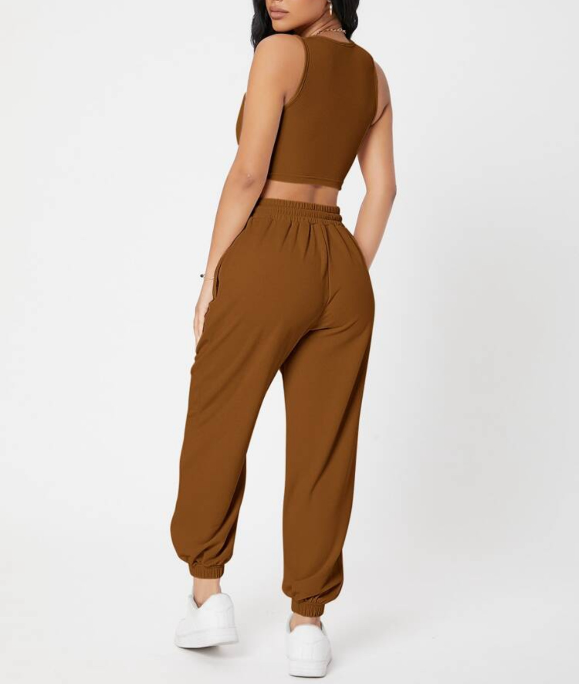 490g Weight Sleeveless Sleeve Length Polyester Fabric Type Pants Sets Sets Type 2 Pieces Set Quantity Casual, Daily Occasion Round Neck Neckline Breathable Function Skinny Fit Type Solid Color Pattern Summer Season Women's Gender Streetwear, Sport Style Style Women's Streetwear Sport Style Solid Color Polyester Round Neck Tracksuit 28