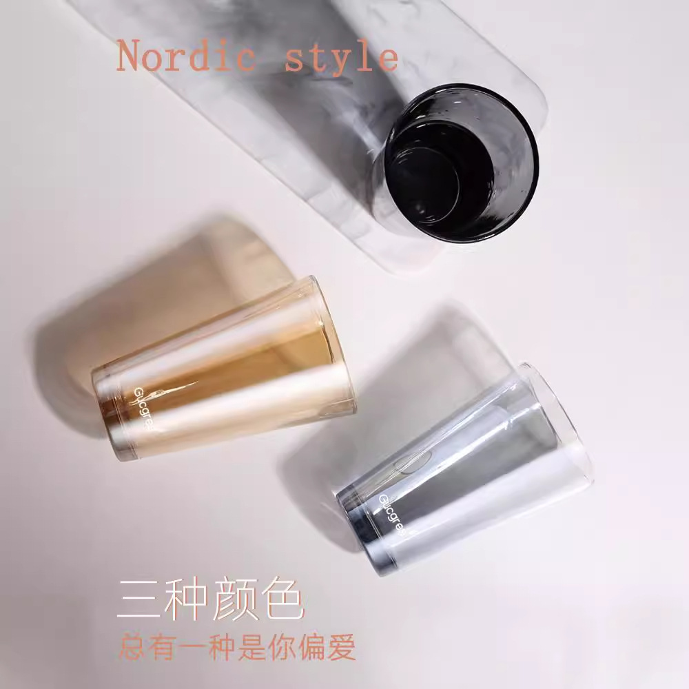 Vaso de Cristal con Pajita Aurora Boreal – Para Leche, Té y Café, Regalo de Apertura