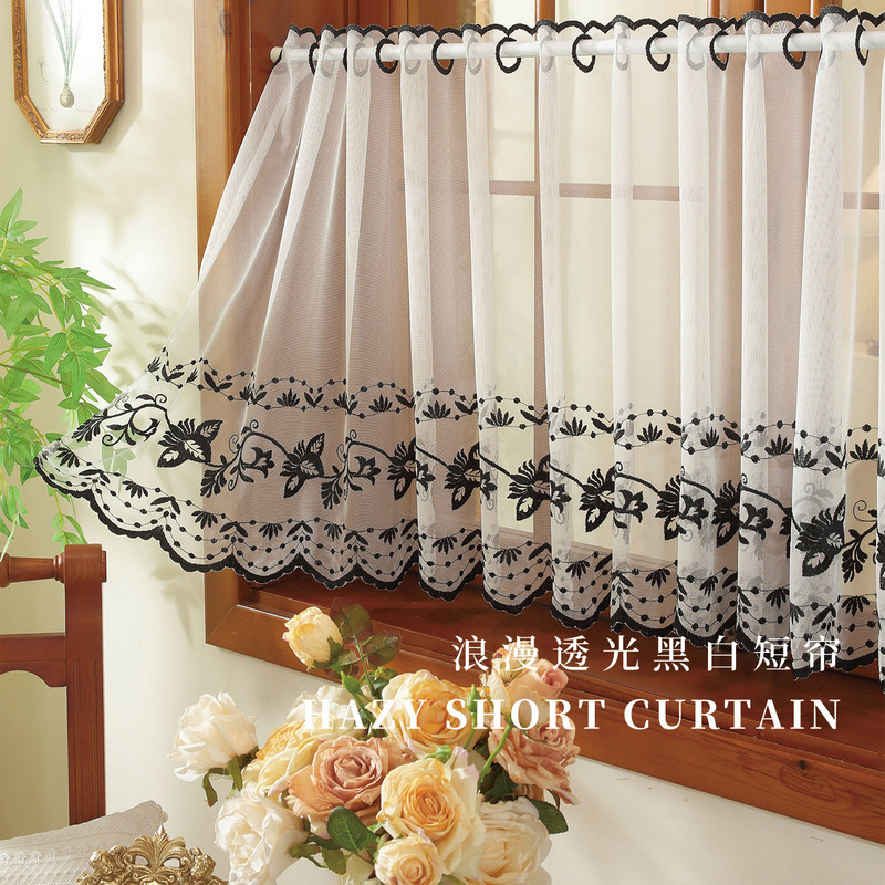 Half Curtain for Windows, French Style, Light-Filtering but Not See-Through, Short Curtain for Bay Windows, No-Drill Installation, Sunshade Curtain for Kitchen Half Curtain for Windows, French Style, Light-Filtering but Not See-Through, Short Curtain for Bay Windows, No-Drill Installation, Sunshade Curtain for Kitchen
