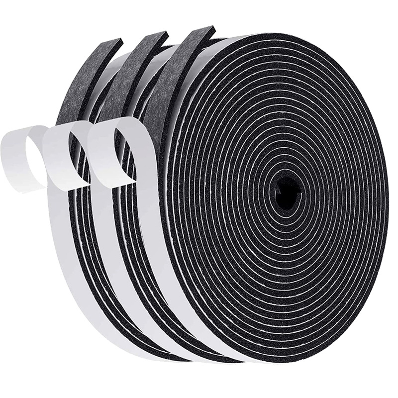 Puerta de coche negro EVA a prueba de viento esponja de una sola cara Cinta de esponja silenciosa engrosada puerta y ventana insonorizada tira de sellado