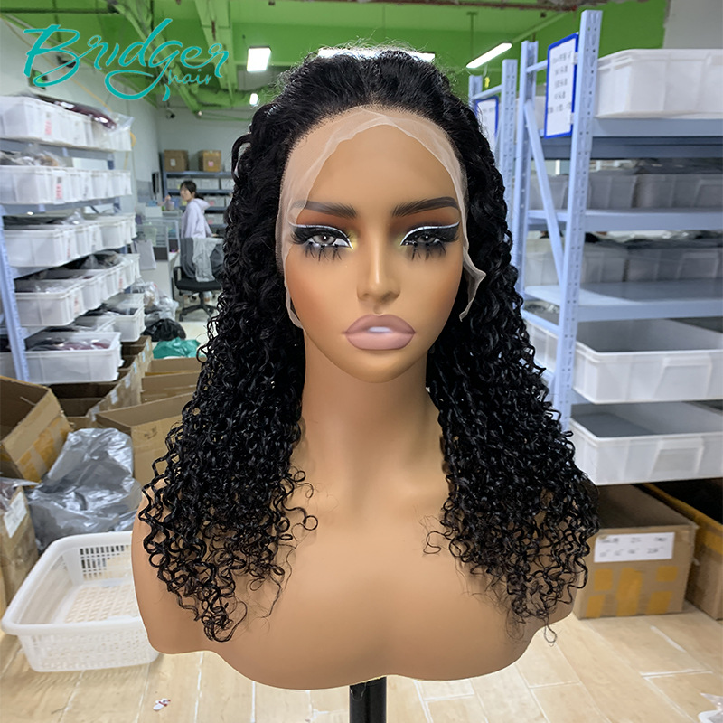 13*4 Stitching Headgear Pixie Curly Natural Color Human Hair Wig_voghion.com