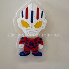 卡通圆形PVC滴塑标箱包魔术贴可撕橡胶胶章高端立体童装童帽辅料