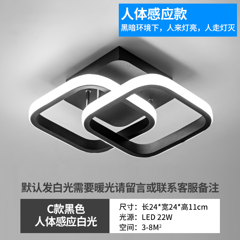 Cuerpo humano inducción entrada luz pasillo luz escaleras guardarropa balcón luz de techo moderno minimalista