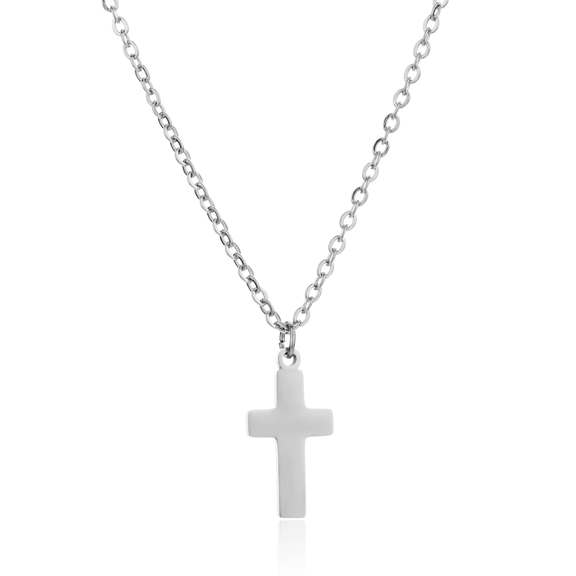 Fashion Cross Stainless Steel Gold Plated Pendant Necklace display picture 2