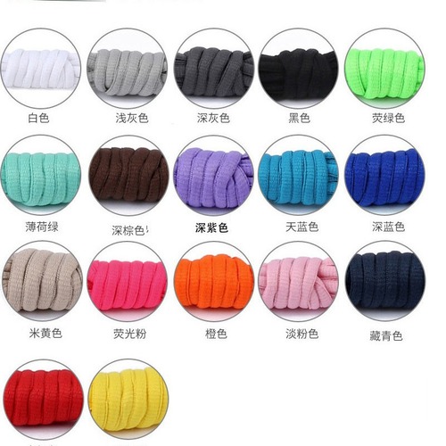 Flat semi-circular laces, sport canvas board laces, flat gray, blue, green, red, yellow, white, black laces, fashion laces