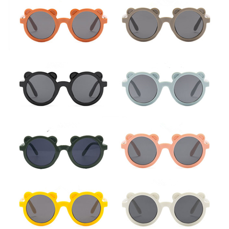 New round retro Danish children's sunglasses wholesale cute sunshades trendy little bear baby sunglasses for kids