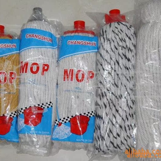 棉纱拖把塑料头，超细纤维合股绳，挤水拖 超细纤维拖把头