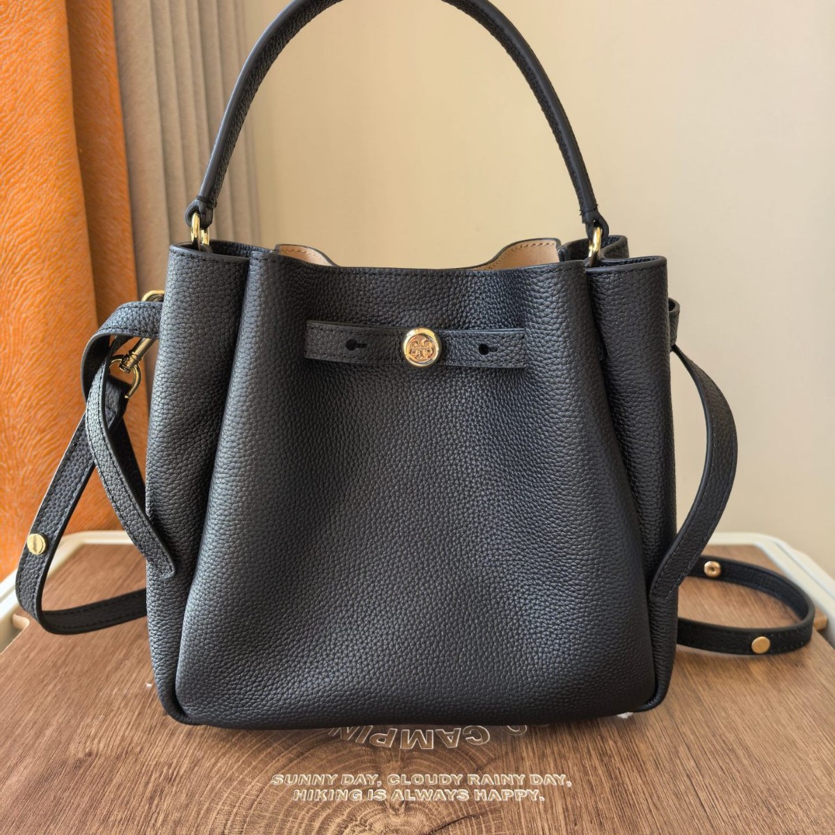 Tb Women's Tote Bag Romy Basket Drawstring Bucket Bag Leather Shoulder Crossbody Bag Large Capacity Handbag