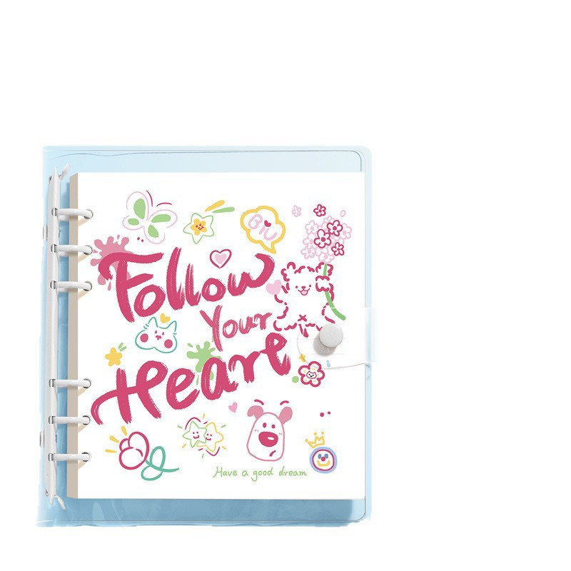 Gradient square graffiti world loose-leaf notebook ins style simple and not irritating hand coil notebook cute loop notebook