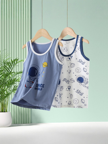 Children's pure cotton pajamas, unisex, for boys and girls, thin, sleeveless, track pants for inner wear, summer.