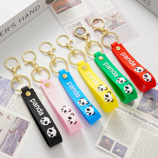 (Wholesale), cartoon cute keychain from soft rubber PVC, doll with accessories, strap, new collection, panda, Birthday gift