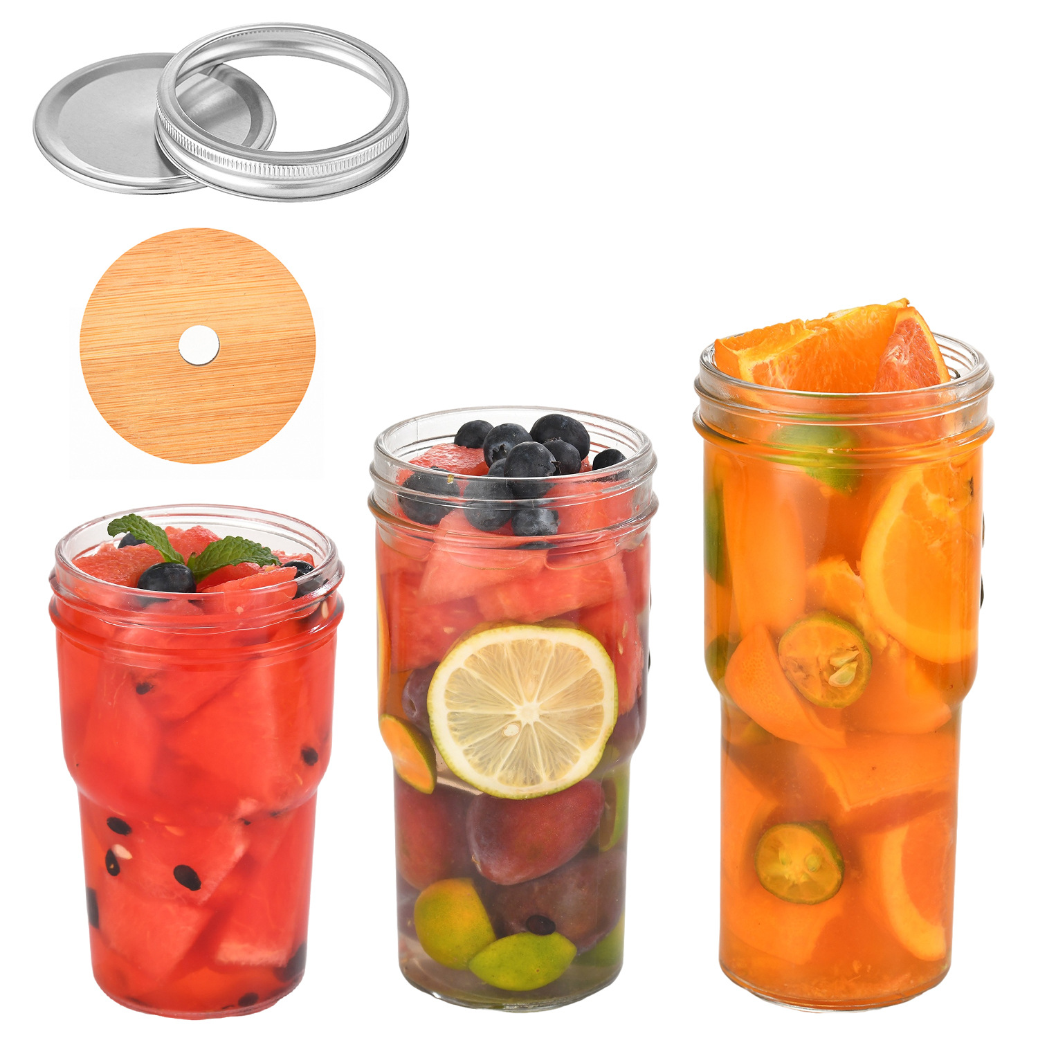 亞馬遜車載奶茶杯玻璃杯24oz梅森杯玻璃飲料杯冷飲果汁分裝瓶帶蓋