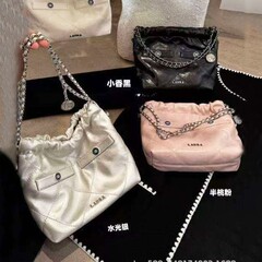 小香風ゴミ袋バッグバケツバッグ女性高級感ファッションシルバーチェーンバッグ