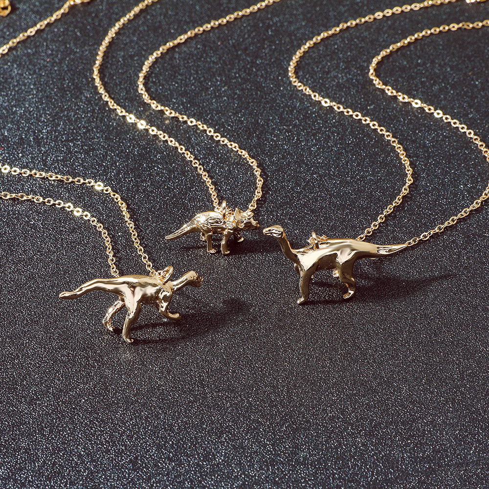 Mode Kreative Legierung Dinosaurier Anhänger Legierung Halskette display picture 2