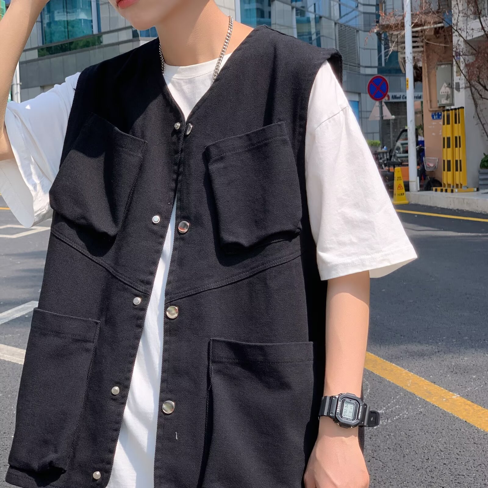 Japanese retro travel tactics vest for men and women for camping