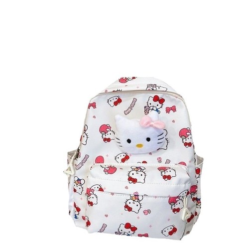 2025 Spring Sanrio Student School Bag Cartoon Plush Doll Nylon Double Shoulder Bag for Elementary School Students