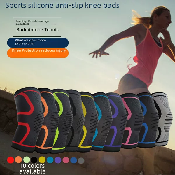Wholesale Silicone Sports Knee Pads for Basketball, Jump Rope, Running, Dancing, Cycling, Nylon Sleeves for Men and Women, Breathable Knee Pads for Dancing