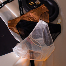 无痕内裤女夏微透波点网纱低腰性感撩人镂纯欲三角透气裤头