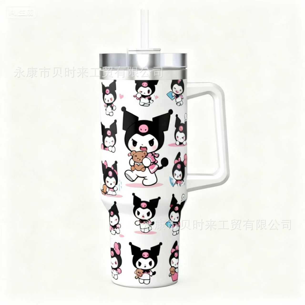 Transfronterizo Amazon 40oz Sanrio dibujos animados KT gato serie termo taza de hielo taza de café portátil con mango