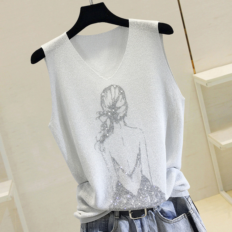 Bright Silk Hot Drill Sleeveless Top